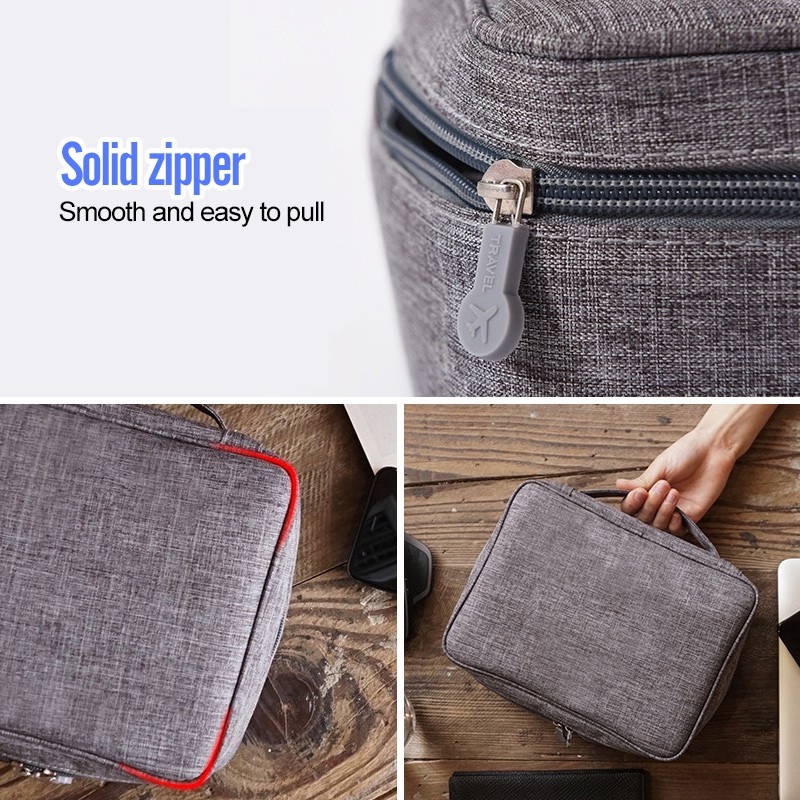Túi Đựng Phụ Kiện Điện Tử Hai Lớp Chống Nước Có Tay Cầm 4 Màu Sắc Tùy Chọn