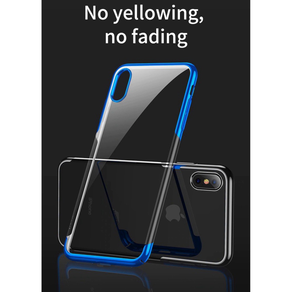 Ốp lưng trong suốt viền si màu Glitter cho iPhone XR/Xs Max Hãng Baseus