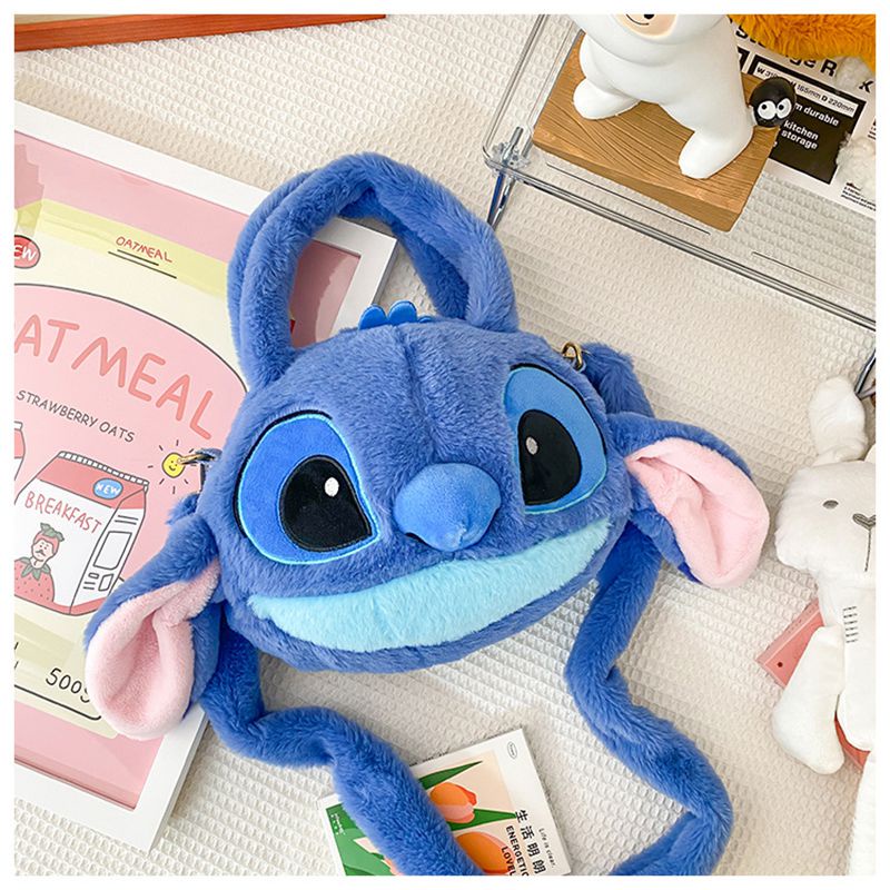 Disney Lilo &amp; Stitch Cartoon Stitch Plush Handbag Cute Messenger Bag Girl Gift