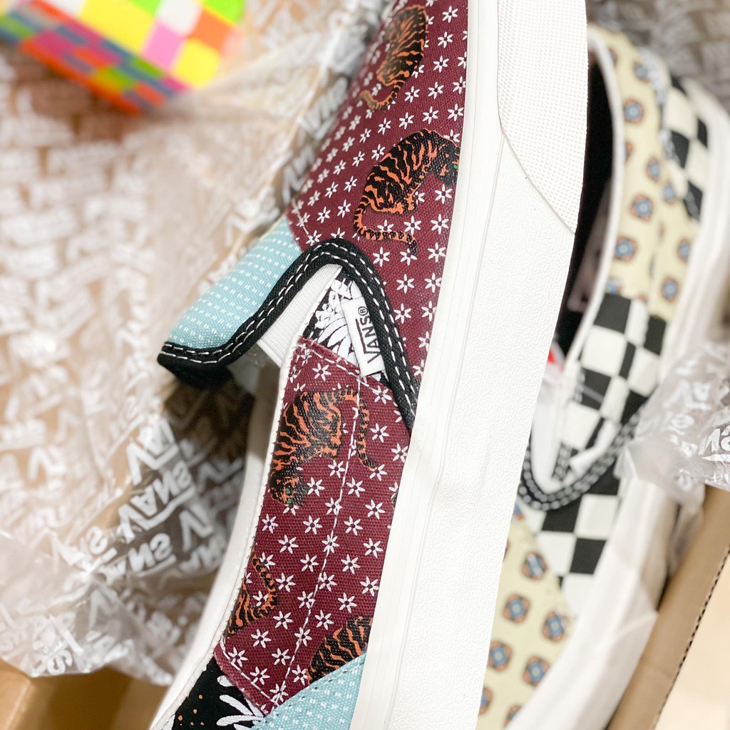 Giày Sneaker Nam, Giày Vans REAL Slip On Patchwork cho nam nữ