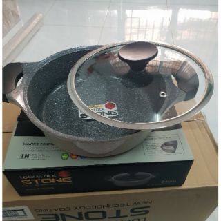Nồi đá stone chống dính thành thấp lca6242d 24cm