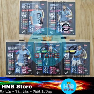 Thẻ cầu thủ bóng đá Manchester City nguyên seal - Poca Match Attax 19/20
