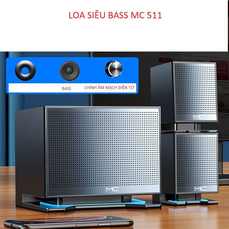 Loa Nhạc Không dây Bluetooth MC 511 - mặt Nhôm, Hổ Trợ Thẻ Nhớ/USB - Bao Test