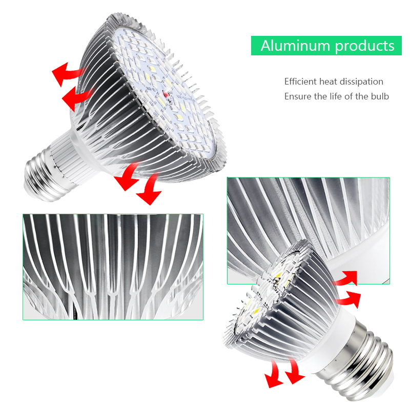 GBKOF LED phát triển ánh sáng đầy đủ phổ 6W 10W 30W 50W 80W E27 Bóng đèn LED phát triển cho thủy canh trong nhà Hoa cây Ánh sáng cây con