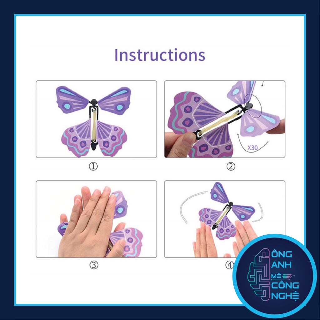 Bướm giấy tự bay lên nhiều màu sắc dễ thương Magic Butterfly dùng làm đồ chơi, decor, trang trí, quà tặng