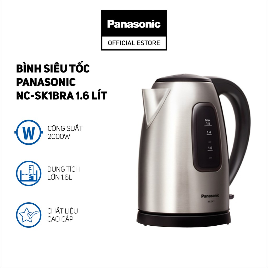 Bình Siêu Tốc Panasonic 1.6 Lít NC-SK1BRA - Bảo Hành 12 Tháng - Hàng Chính  Hãng | Shopee Việt Nam