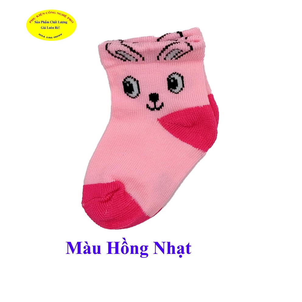 Tất vớ cho trẻ em từ 1 đến 3 tuổi In hình thỏ cười trên cổ vớ Chất liệu thun cotton co giãn, mềm, Bảo vệ đôi chân