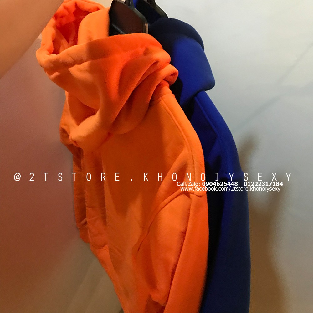 Áo hoodie unisex 2T Store H15 màu cam cà rốt - Áo khoác nỉ chui đầu nón 2 lớp dày dặn đẹp chất lượng | BigBuy360 - bigbuy360.vn