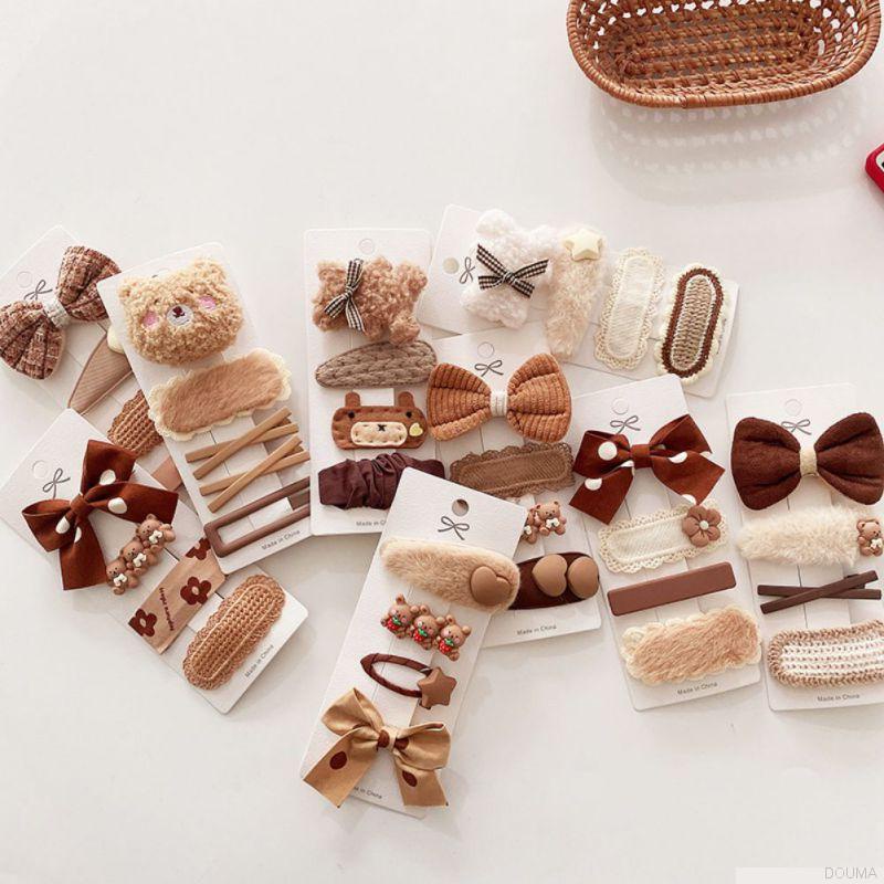 Set 4 kẹp tóc tùy chọn kiểu dáng hoạt hình dễ thương