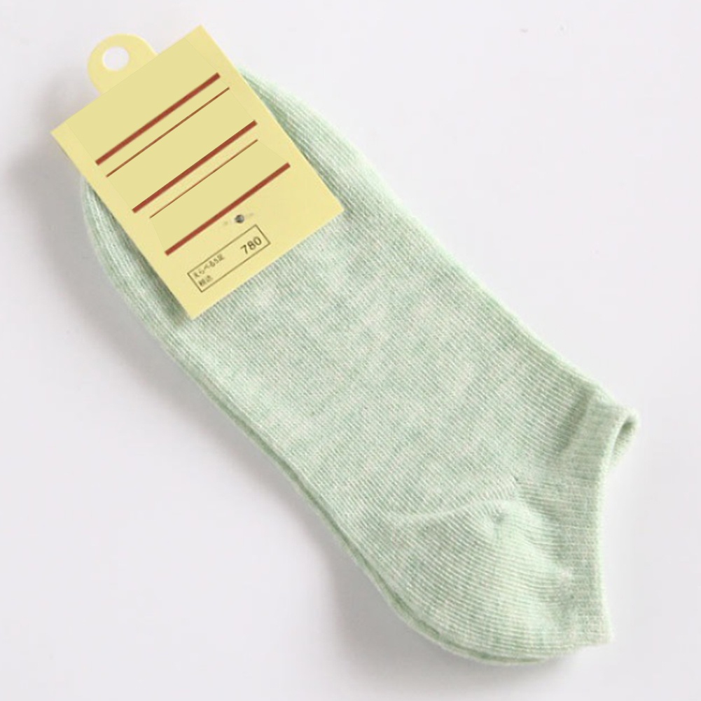 Tất Cotton Cổ Ngắn Màu Trơn Co Giãn Thoáng Khí Thời Trang Cho Nữ