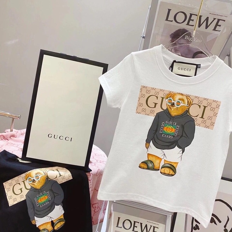 Áo Thun Cotton Cổ Tròn Tay Ngắn In Họa Tiết Hoạt Hình Thời Trang Cho Bé