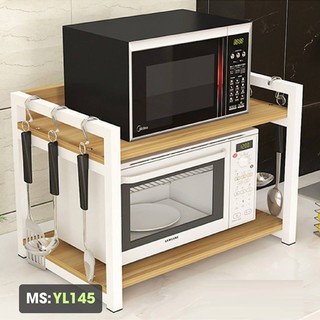 Kệ để lò vi sóng 2 tầng đế gỗ