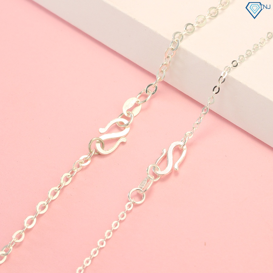 Dây chuyền bạc đôi khắc tên Vòng tròn tình yêu DCD0027 - Trang Sức TNJ