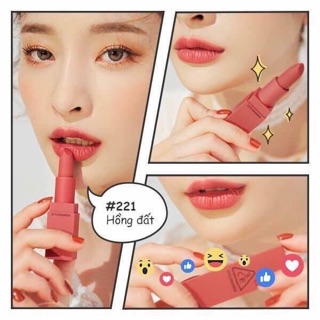 Don thỏi 3CE màu hồng đất pha xíu đỏ