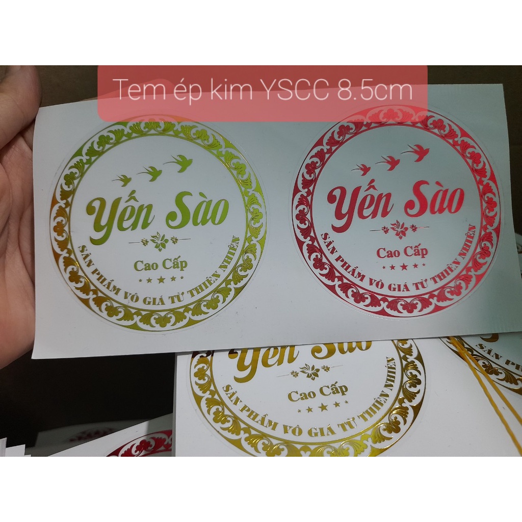 Combo 10 Tem Dán Hộp Ếp Kim Yến Sào Cao Cấp