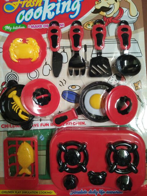 Vỉ đồ chơi nấu ăn 13 món mô phỏng như thật cho bé yêu chơi và học làm bếp