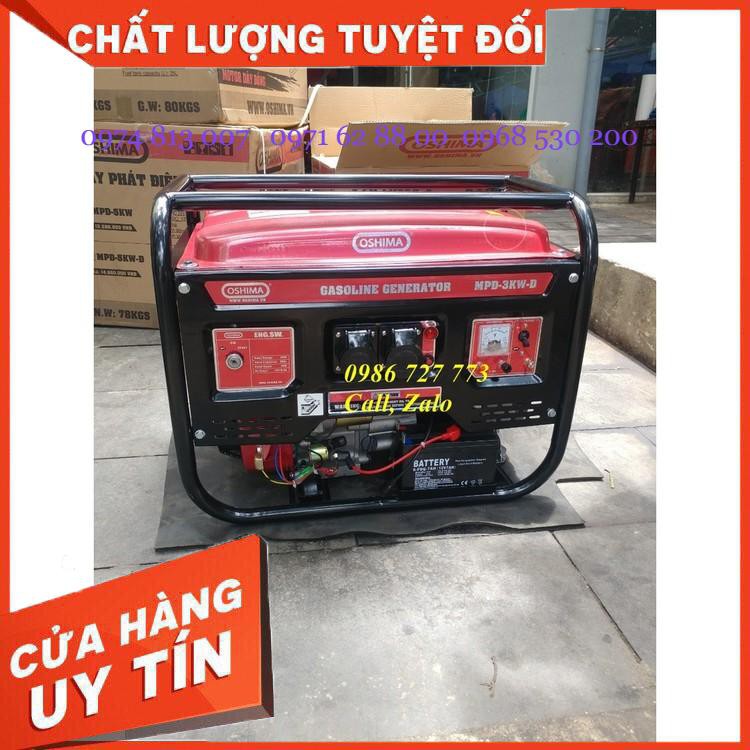 Máy phát điện 3kw chạy xăng đề nổ oshima, máy phát gia đình 3kw chạy xăng Giá cực Rẻ