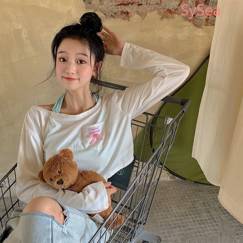 Bộ áo cổ yếm và áo dài tay dáng rộng thời trang cho nữ