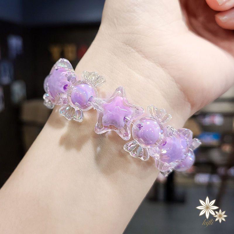 【kifli】Dây Cột Tóc Cao Su Co Giãn Tốt Họa Tiết Hoạt Hình Ngôi Sao Thời Trang 2022 Cho Nữ