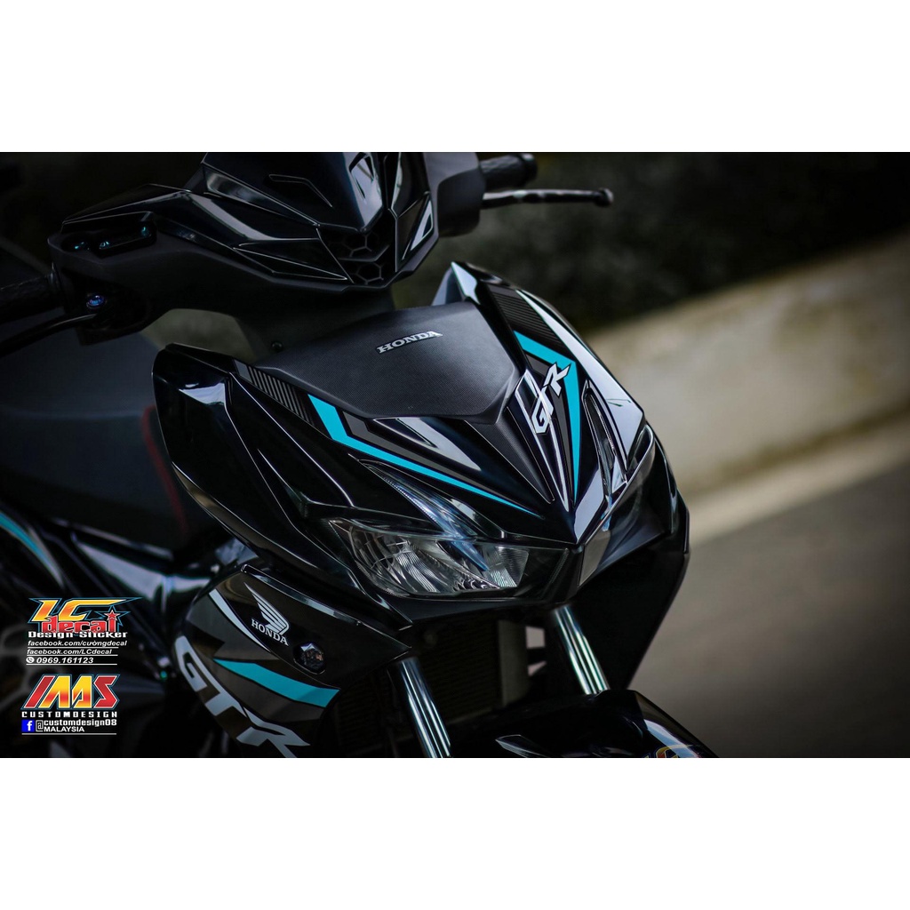 TEM RỜI mãu GTR xanh ngọc xám dán Winner X đen - tem 3 lớp cao cấp