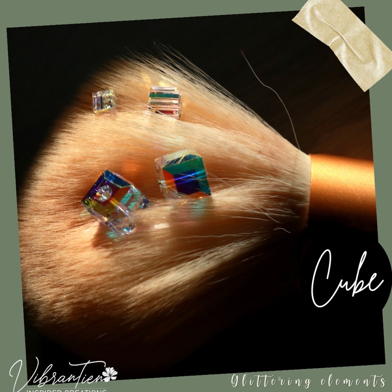 Combo pha lê Swarovski khối vuông 4mm/6mm/8mm/10mm