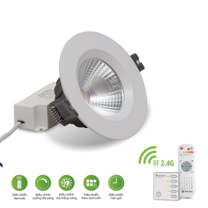 Đèn LED Downlight âm trần RF remote 7W Rạng Đông AT14L 76/7W.RF