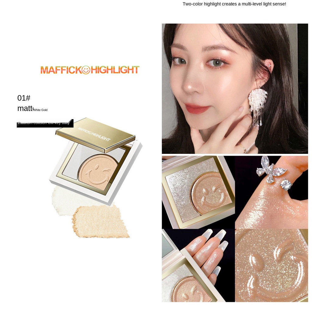 Phấn bắt sáng hai màu MAFFICK hình mặt cười quyến rũ | BigBuy360 - bigbuy360.vn