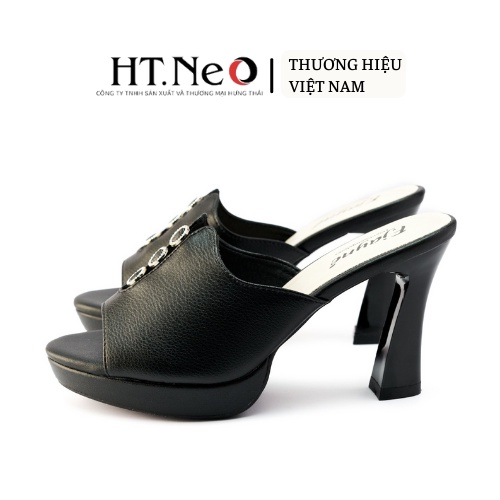 Sandal nữ HT.NEO Thiết kế điệu đà, sang chảnh gót cao đến 9cm, đường nét tinh tế đính khuy cài bắt mắt SDN122
