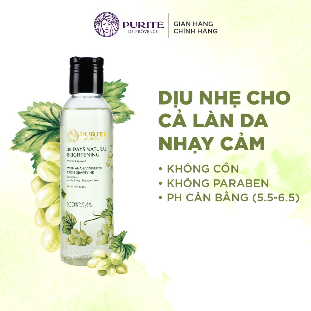 Dưỡng chất Dưỡng Trắng Chuyên Sâu Nho Pháp Purité 30-day Natural Brightening Water Essence 150ml | BigBuy360 - bigbuy360.vn