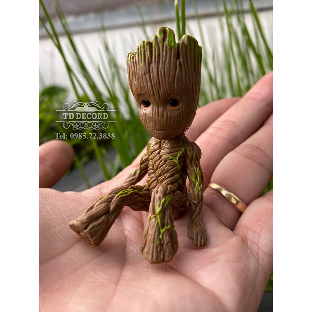 Mô Hình Tượng Người Cây Groot Marvel Trang Trí Tiểu Cảnh, Trang Trí Hồ Cá