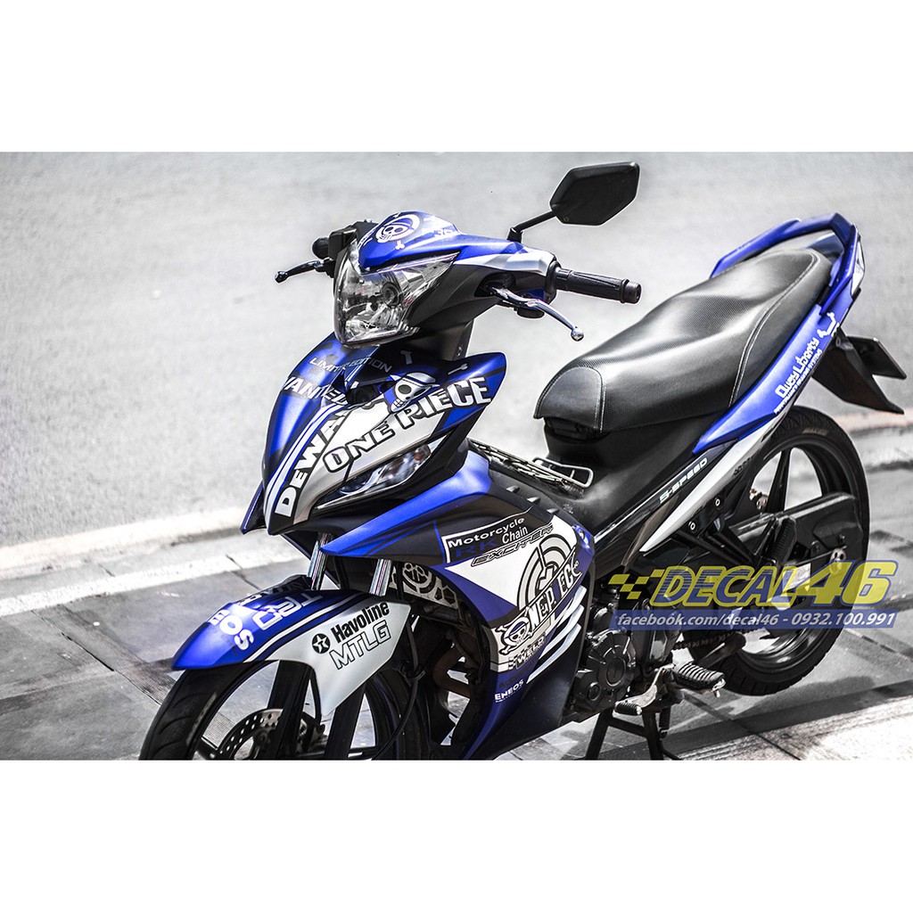 Tem Trùm Exciter 135 Xanh Trắng One Piece