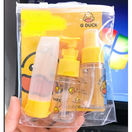 Bộ chiết set3 mini Vịt vàng G.Duck dễ thương kèm túi zip đựng tiết kiệm tiện lợi