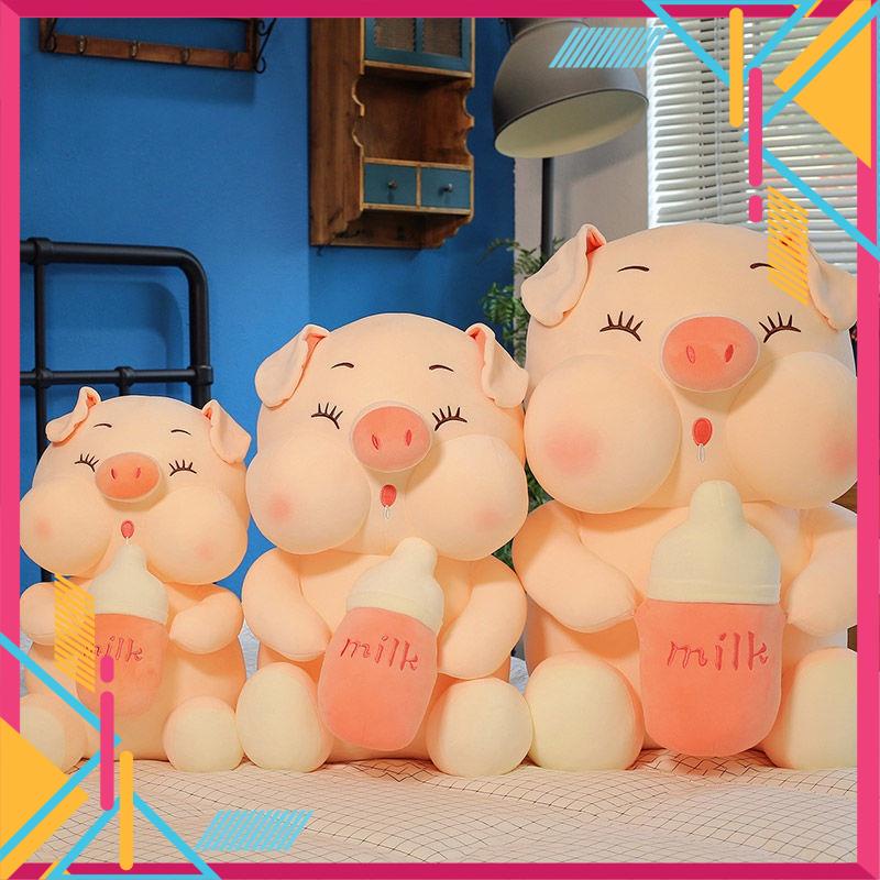 Gấu bông heo con hút sữa