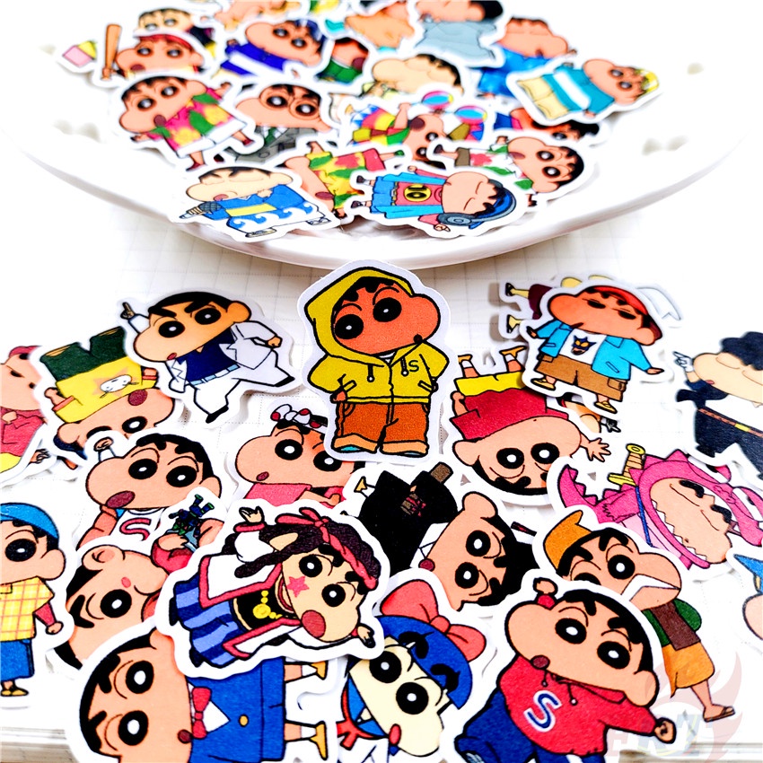 ★★★ Sticker Dán Trang Trí Nhật Ký Hình Cậu Bé Bút Chì Shin-chan Q-8 ★★★ Bộ 50 Miếng Dán Trang Trí Album Thời Trang DIY Kích Thước 2~3cm