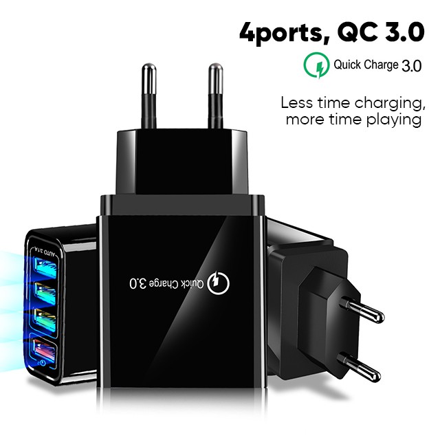 Greenport Đầu sạc 4 cổng USB hỗ trợ sạc nhanh Qc 3.0 33w