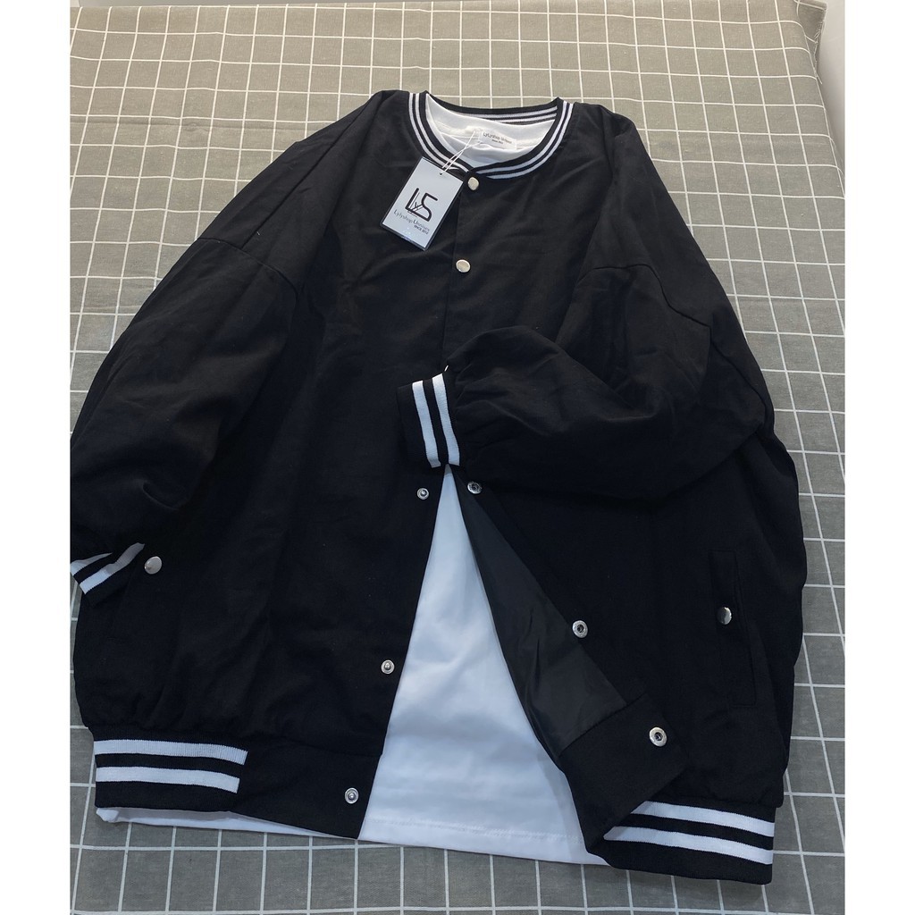 Áo khoác kaki nam nữ LylyshopUnisex kiểu áo jacket bomber form rộng không mũ chất kaki 2 lớp dày dặn mặc mùa thu đông -