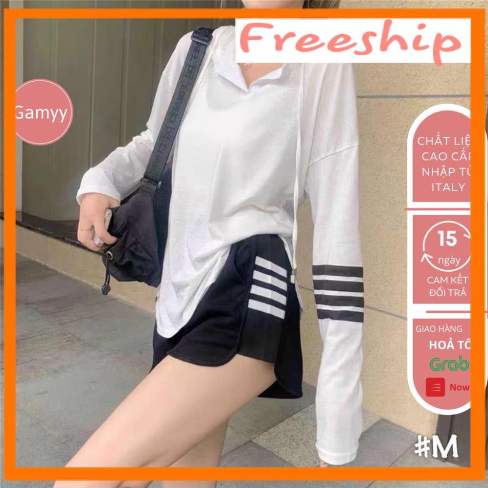 Set đồ thể thao thun lạnh Gamyy set thể thao có mũ dài tay nữ cá tính