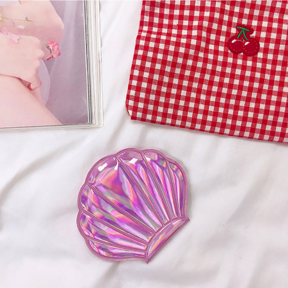 [Hàng mới về] Gương trang điểm cầm tay hình vỏ sò nhiều màu sắc có thể gấp gọn