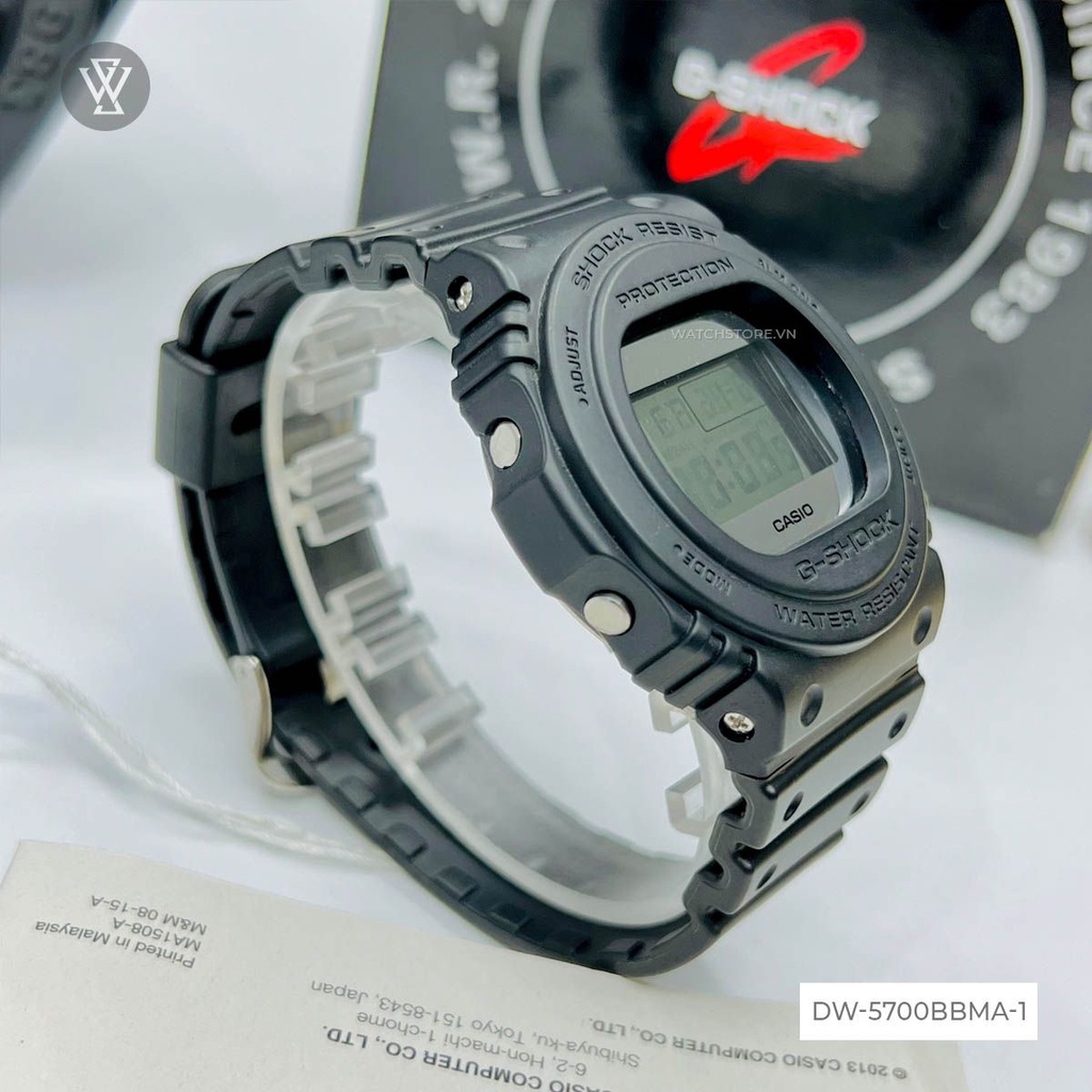 Đồng Hồ Điện Tử Nam Casio G-Shock WATCHSTORE DW-5700BBMA-1DR Thiết Kế Kính Khoáng 45.4mm, Dây Và Vỏ Nhựa Cao Cấp