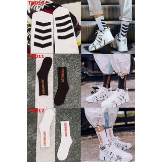 Tất nam cổ cao off white hình tia lửa điện 2 15