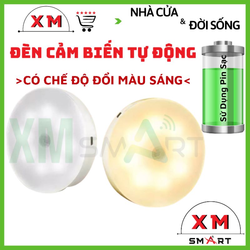 Đèn LED Cảm Biến Chuyển Động Thông Minh XMSMART, đèn cảm ứng hồng ngoại sạc tích điện.Tự động sáng khi có chuyển động