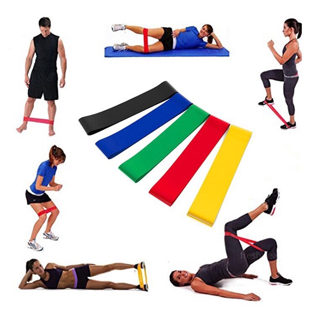 Bộ 5 Dây Đàn Hồi, Dây Kháng Lực Tập Gym Tập Thể Thao Tập Mông Cao Cấp Amalife