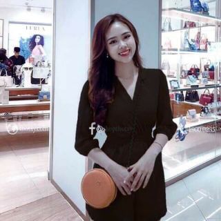 Set jumsuit voan tay dài