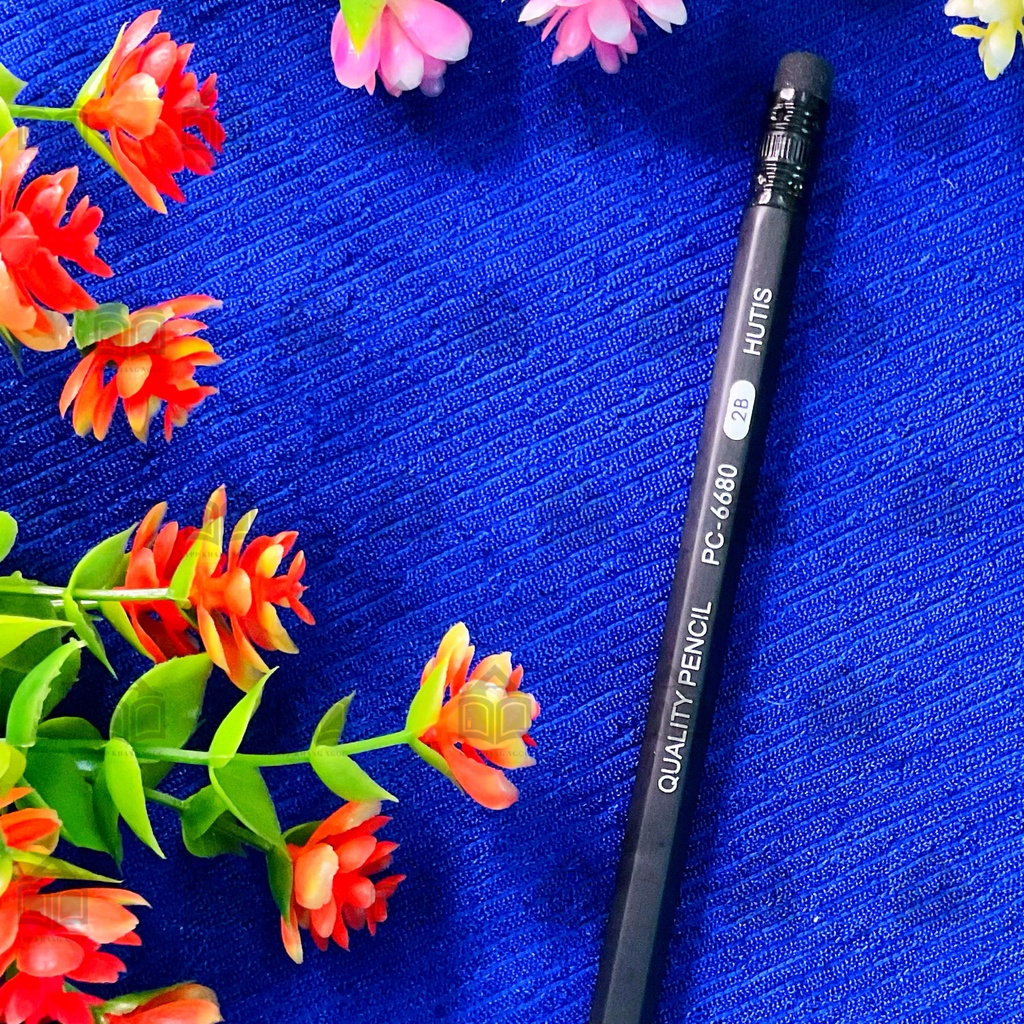 Bút Chì Gỗ 2B HUTIS PC-6680 Có Đầu Tẩy