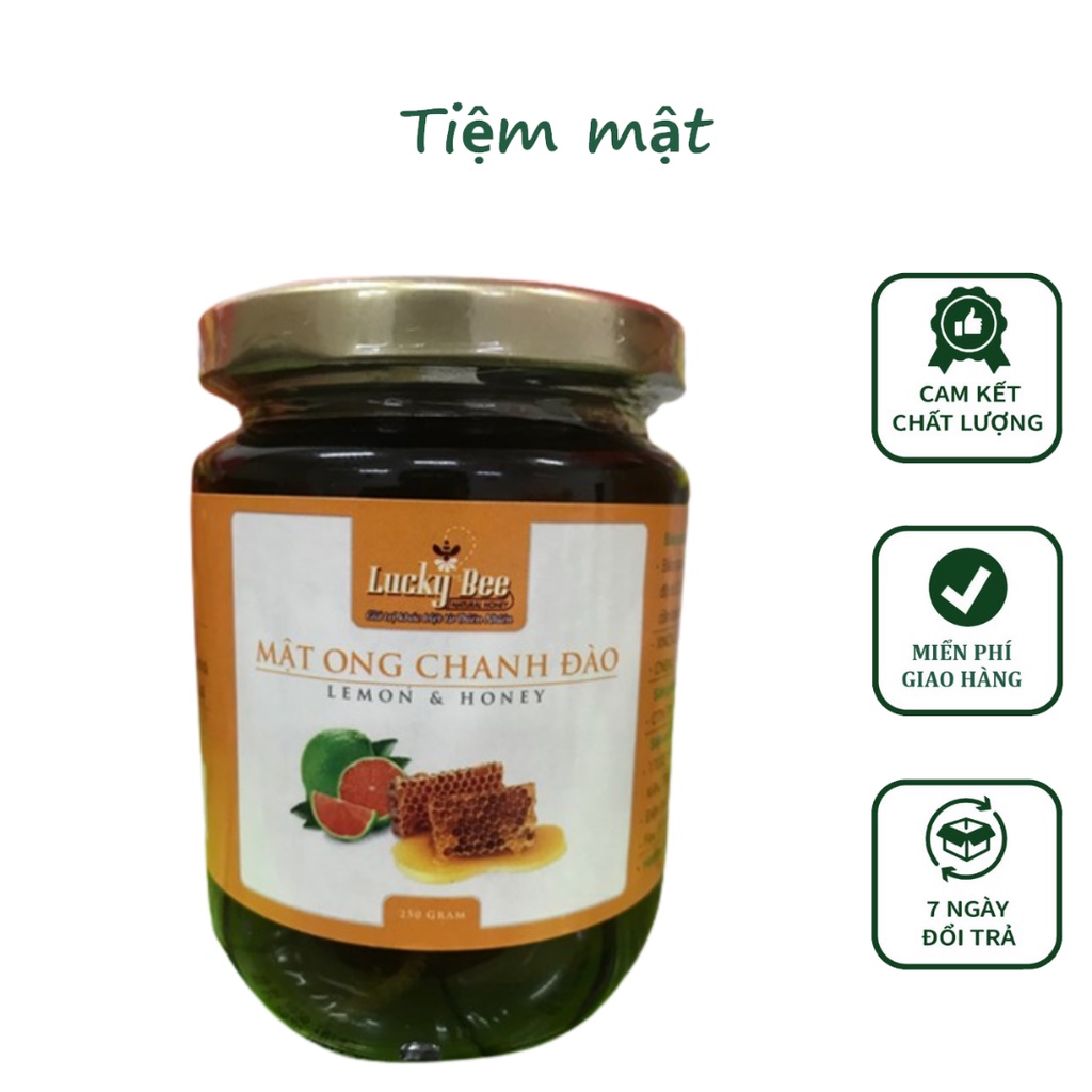 Chanh Đào Ngâm Mật Ong Hũ 250gr Lucky Bee Giúp Bổ Sung Vitamin A, C,B1 Giúp Lợi Tiểu Giải Nhiệt Tăng Đề Kháng Giảm Ho