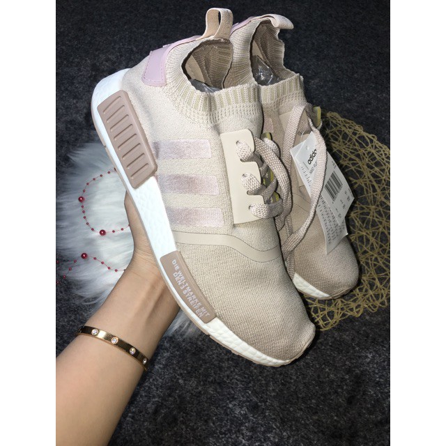 Giày thể thao  Sneaker  nmd cổ chun kem xám ( ảnh thật ) | BigBuy360 - bigbuy360.vn