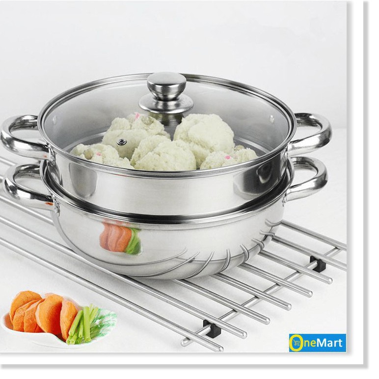 Nồi Hấp Inox 3 Tầng Cách Thuỷ Cao Cấp