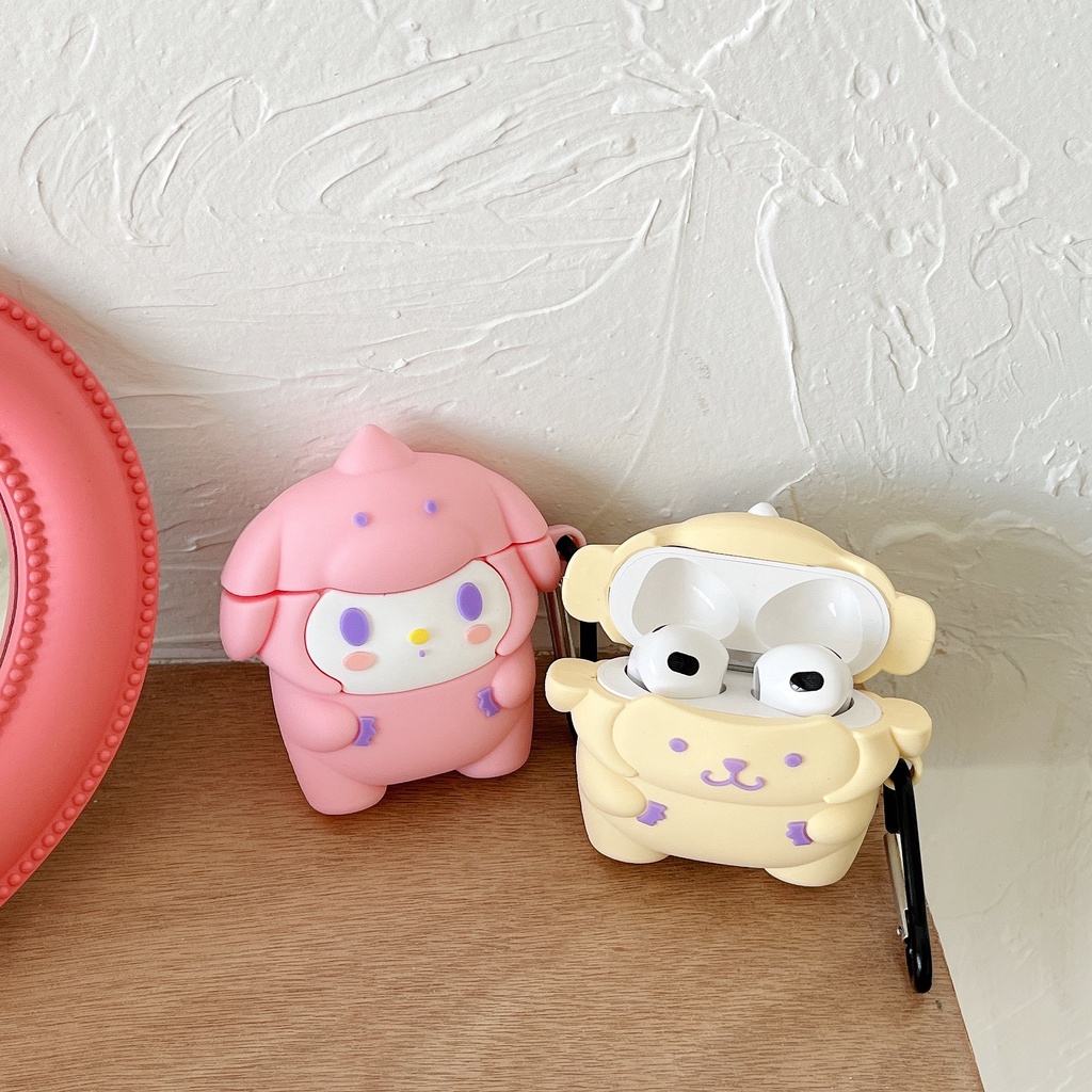 Vỏ Bảo Vệ Hộp Sạc Tai Nghe AirPods3 AirPods3 Pro 2Gen Họa Tiết Hoạt Hình Quái Vật/Puái Vật Nhỏ Dễ Thương Ốp