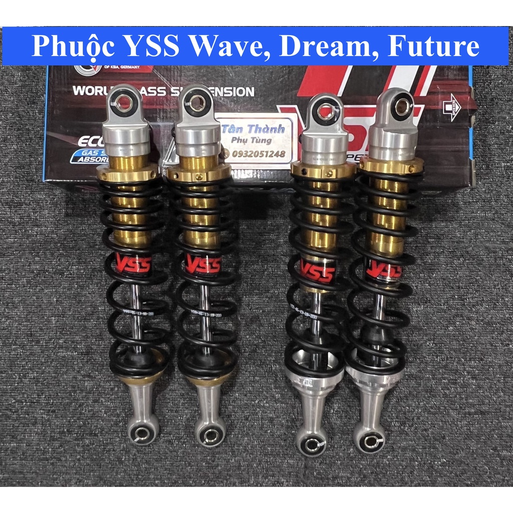 Phuộc YSS E-Series Wave, Dream, Future lò xo đen ruột vàng chính hãng