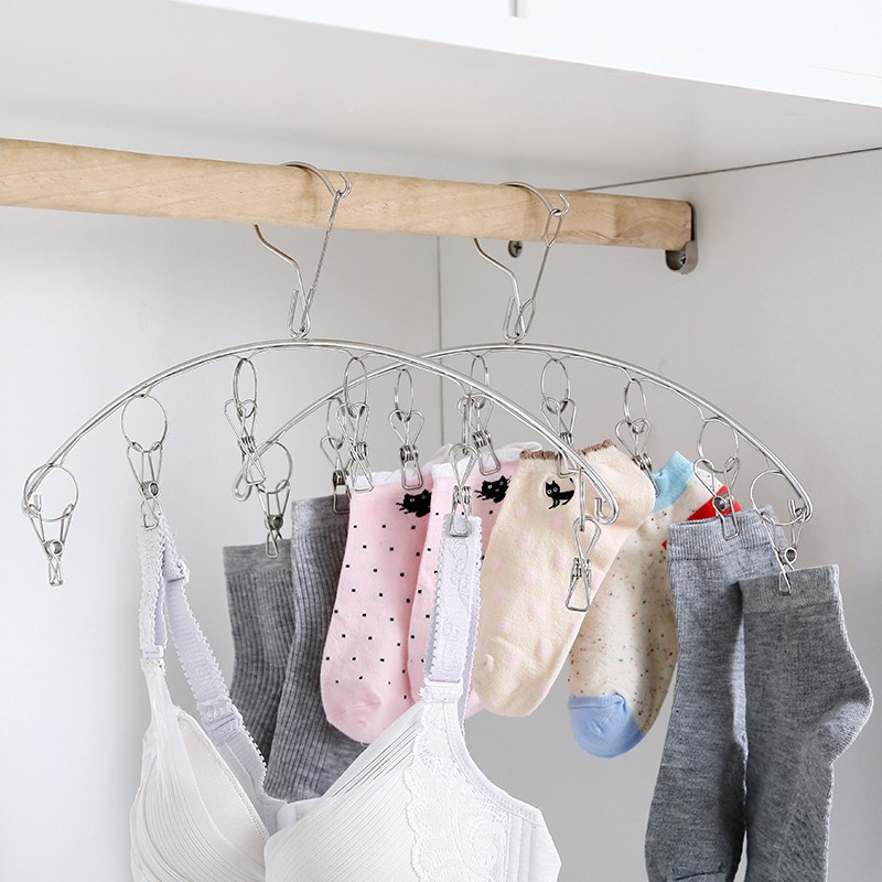 Kẹp Inox treo quần áo em bé, khăn tay, tất vớ, đồ lót chống rơi ngoài gió 10 kẹp MAo1